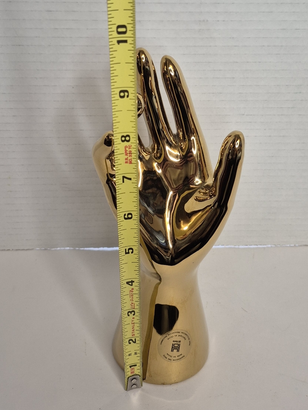 Golden Hand Ceramic Decor Ring Stand New - Picture 10 of 11